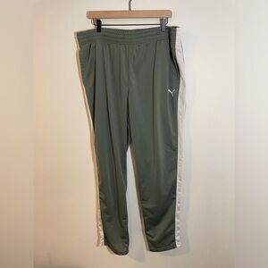 Puma Sweatpants Straight Leg Gray & White Size XXL Drawstring Stretch Waist